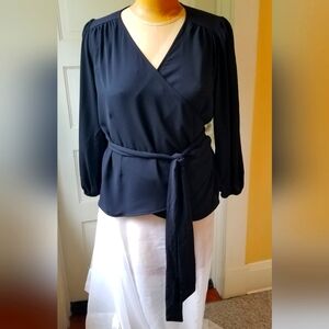 Chelsea 28 NWT Black Wrap ¾ Sleeve Top Size XXL